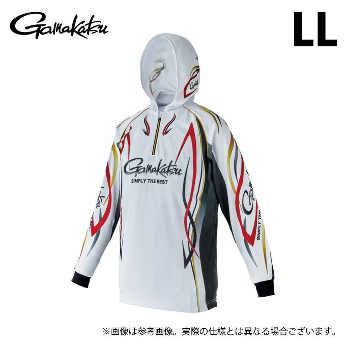 (c)【取り寄せ商品】 がまかつ GM3736 (LL／ホワイト) 2WAYプリントジップシャツフーディ (フィッシングウェア・鮎用品) /Gamakatsu /2024年鮎カタログ製品 【Σ01】