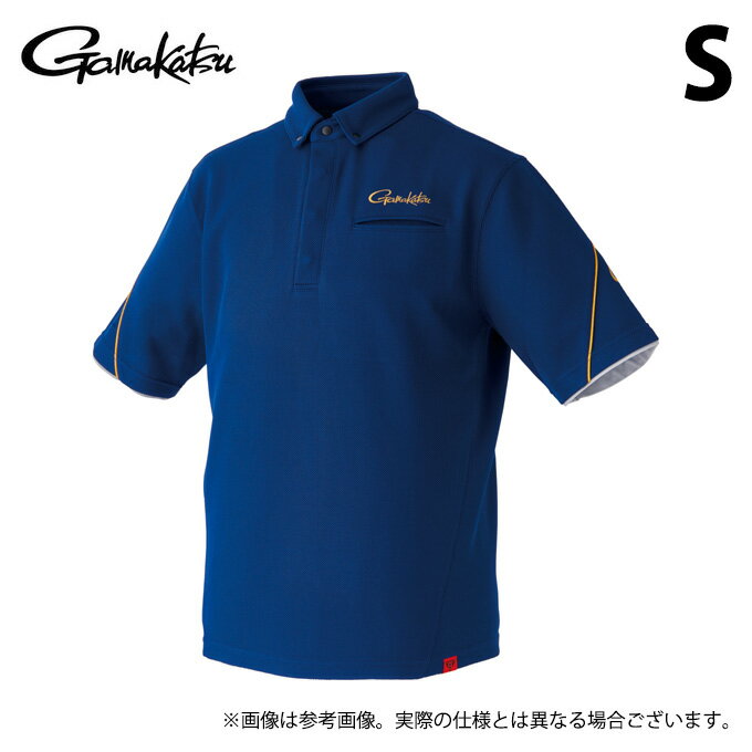 (c)【取り寄せ商品】 がまかつ GM3732 (S／ネイビー) フィッシングシャツショートスリーブ (フィッシン..
