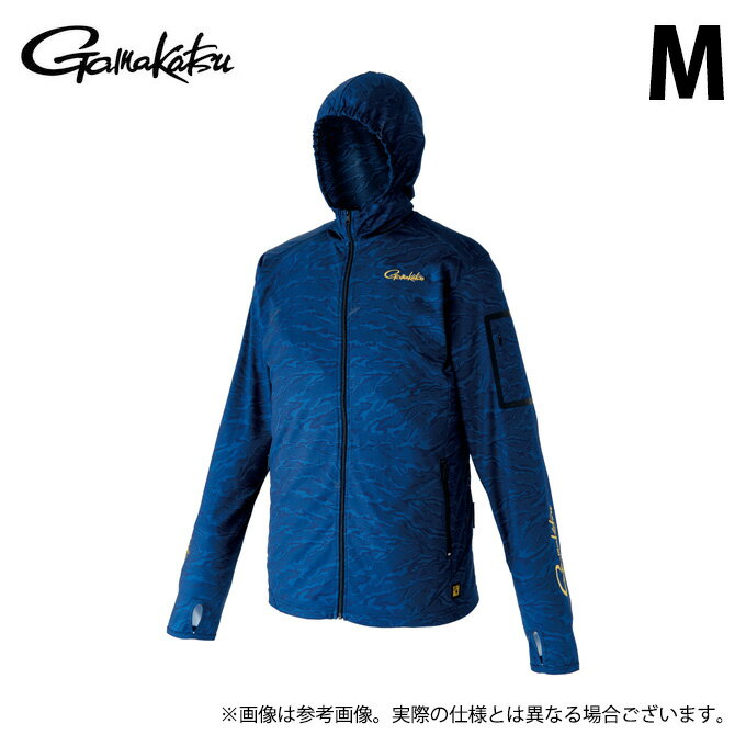 (c)【取り寄せ商品】 がまかつ GM3729 (M／ネイビー) NO FLY ZONE(R) サマーライトジップフーディ (フィッシングウェア・鮎用品) /ノーフライゾーン /Gamakatsu /2024年鮎カタログ製品