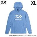 (5) ダイワ DE-3424 (アッシュブルー／XL) サンブロックドライフーディーシャツ (フィッシングウェア／2024年春夏モデル) /24SS