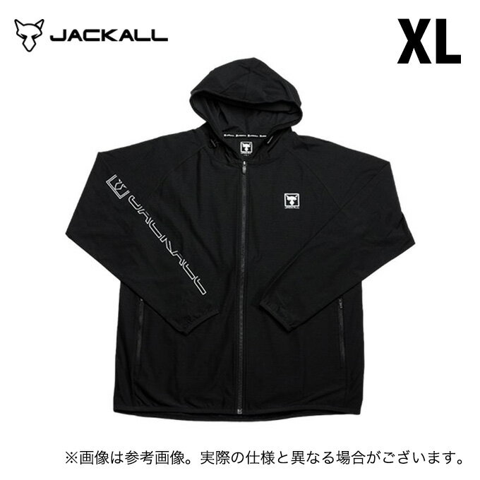 (5) ジャッカル ドライメッシュフーディ (ブラック／XL) (フィッシングウェア／2024年モデル) /UVカット /紫外線対策