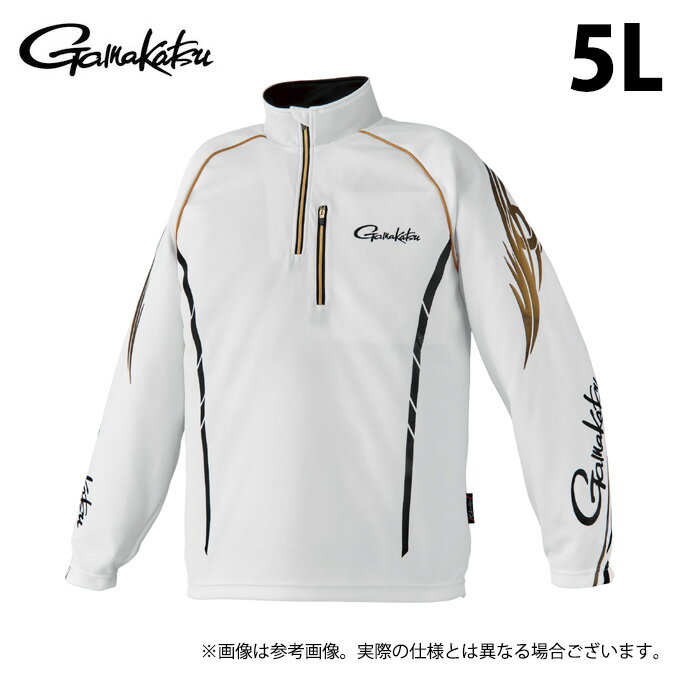 (c)【取り寄せ商品】 がまかつ GM3766 (5L／ホワイト) 2WAYウォームジップシャツ (フィッシングウェア..