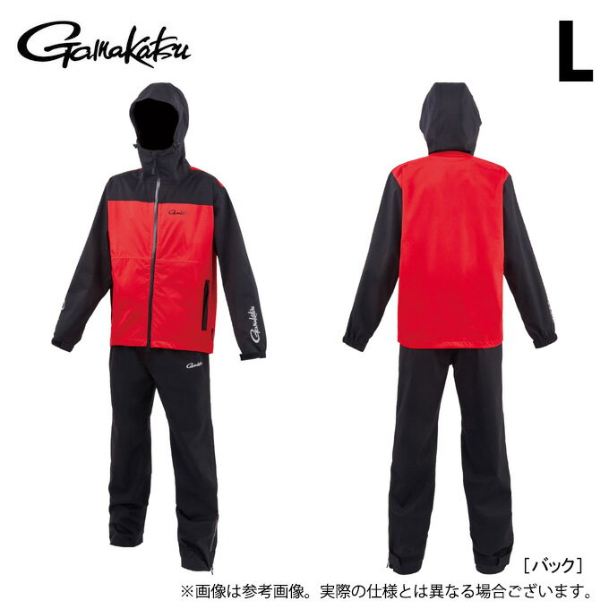 (c)【取り寄せ商品】 がまかつ GM3784 (L／レッド×ブラック) Gスペック レインスーツ (フィッシングウ..