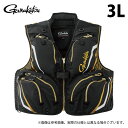 (c)【取り寄せ商品】 がまかつ GM2331 (3L/ブラック×ゴールド) ハーフメッシュベスト (フィッシングベスト/2025年春夏モデル) /25SS /...