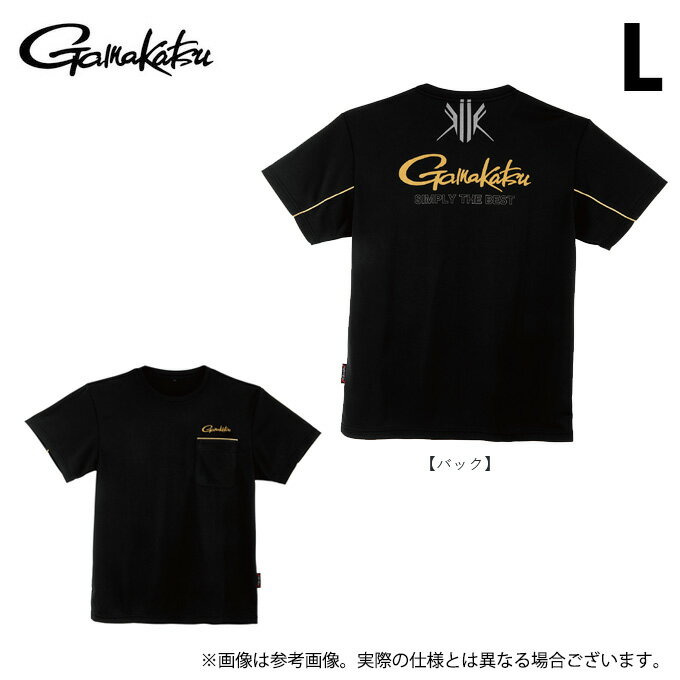 (c)【取り寄せ商品】 がまかつ GM3780 (L／ブラック×ゴールド) KM Tシャツ (フィッシングウェア／2025年春夏モデル) /25SS