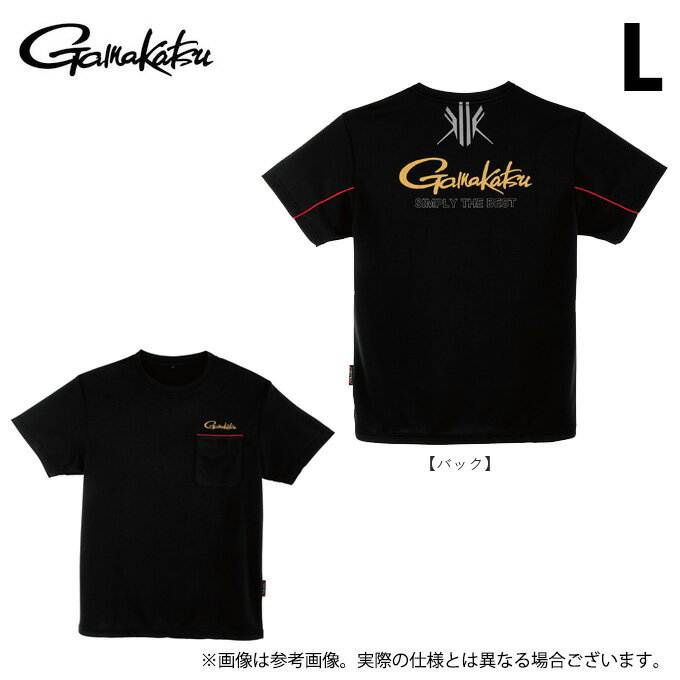 (c)【取り寄せ商品】 がまかつ GM3780 (L／ブラック×レッド) KM Tシャツ (フィッシングウェア／2025年春夏モデル) /25SS