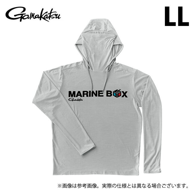 (c)【取り寄せ商品】 がまかつ GM3747 LL／ホワイト×グレー(MARINE BOX) サンシェードフーディTシャツ (フィッシングウェア／2025年春夏モデル) /25SS