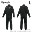 (c)【取り寄せ商品】 がまかつ GM3781 (L/ブラック×ブラック) ジャージスーツ(ワッペン) (フィッシングウェア/2025年春夏モデル) /25SS