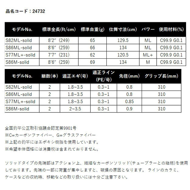 ラグゼ EG X アルティメイト S77ML+-solid の商品画像2枚目