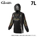 (c)【取り寄せ商品】 がまかつ GM3736 (7L/ブラック×レッド) 2WAY プリントジップシャツフーディ (フィッシングウェア・鮎用品/2025年追加カラー) /Gamakatsu /25SS