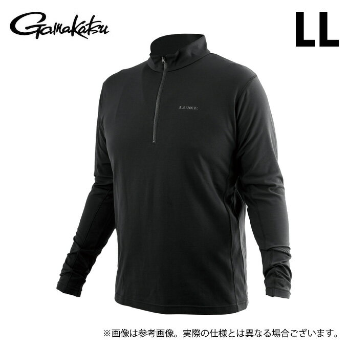 (c)【取り寄せ商品】 がまかつ ラグゼ LE4013 (LL／#1 ブラック) ドライリスタ ハーフジップシャツ (フ..