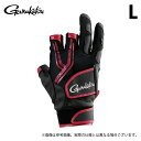 (c)【取り寄せ商品】 がまかつ GM7305 (L/ブラック×レッド) トーナメントグローブ(3本切) (手袋・グローブ/2025年春夏モデル) /Gamakatsu /25SS