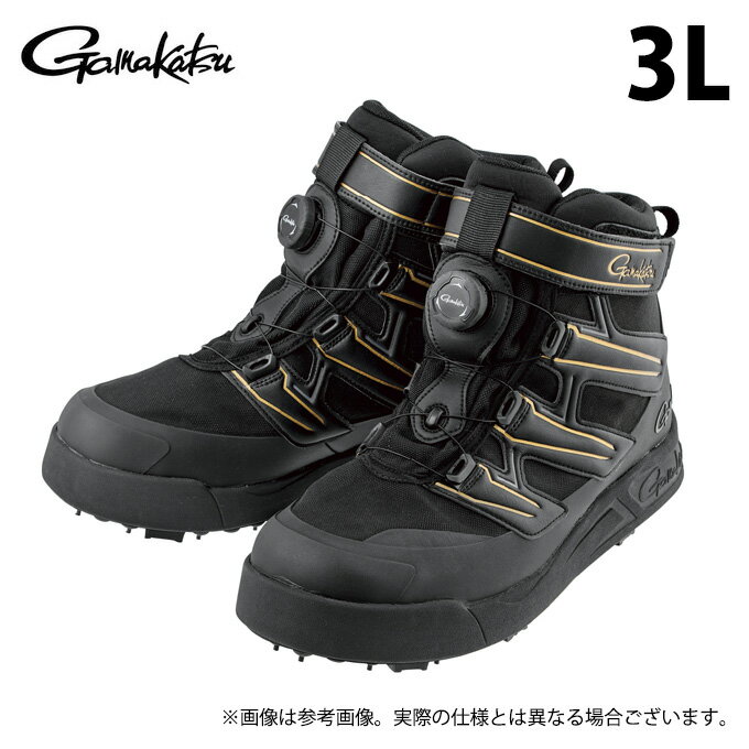 (c)【取り寄せ商品】 がまかつ GM4549 (ブラック×ゴールド／3L) Gスペック スパイクシューズ (靴・シュ..