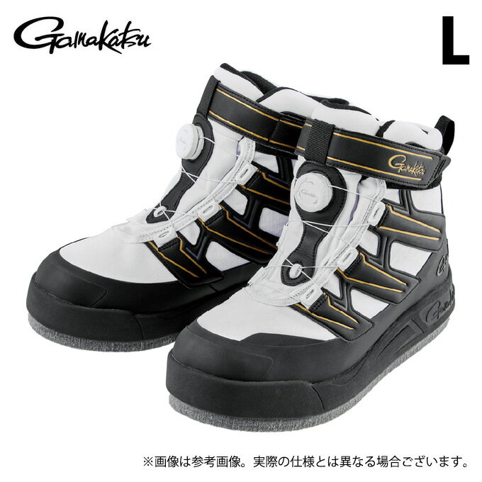 (c)【取り寄せ商品】 がまかつ GM4550 (ブラック×ホワイト／L) Gスペック フェルトスパイクシューズ(パワータイプ) (靴・シューズ／2025年春夏モデル) /Gamakatsu /25SS 【Σ01】