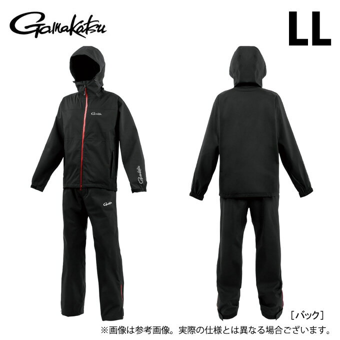 (c)【取り寄せ商品】 がまかつ GM3784 (LL／ブラック) Gスペック レインスーツ (フィッシングウェア／2..