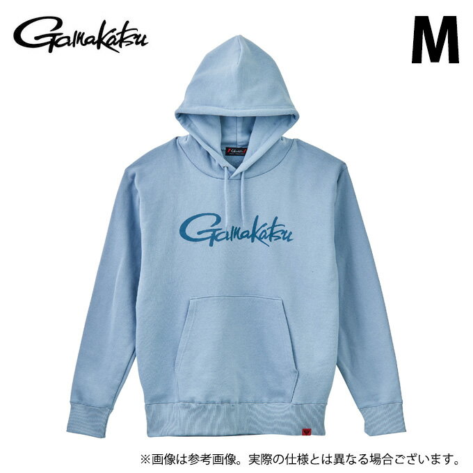 (c)【取り寄せ商品】 がまかつ GM3790 (ブルー／M) ロゴフーディ (フィッシングウェア／2025年秋冬モデ..