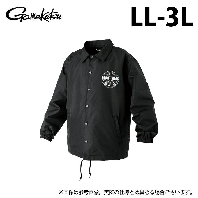 (c)【取り寄せ商品】 がまかつ GM3793 (ブラック×ホワイト／LL-3L) コーチジャケット (フィッシングウ..