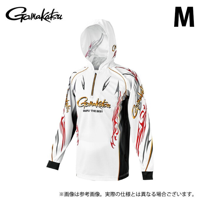 (c)【取り寄せ商品】 がまかつ GM3816 (ホワイト／M) 2WAY プリントジップシャツフーディ (フィッシングウェア／2026年春夏モデル) /26SS 【Σ01】