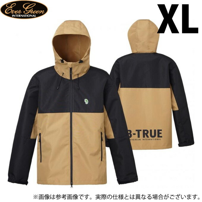 (c)【取り寄せ商品】 エバーグリーン B-TRUE シェルパーカー (コヨーテブラウン／ブラック) (XLサイズ) (フィッシングウェア)