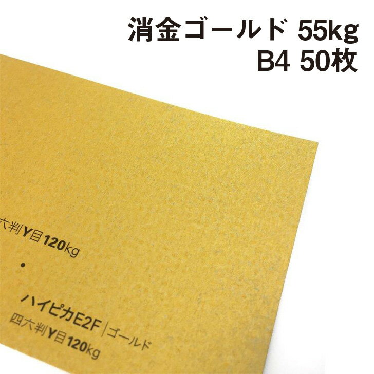 消金 ゴールドハイピカ 55kg B4 50枚|ハイピカ ピカピカ マット 紙 用紙