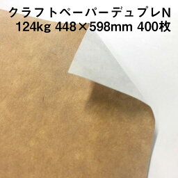 クラフトペーパー デュプレN 124kg 448×598mm 400枚|裏表で色が異なるクラフト紙 晒クラフト 未晒クラフト