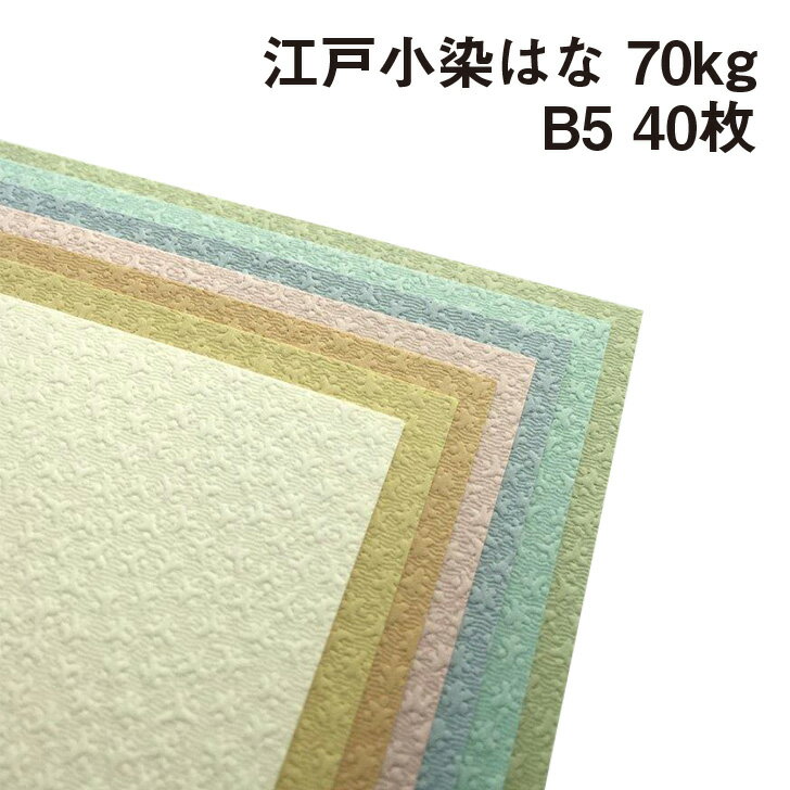 江戸小染 はな 70kg B5 40枚|全9色 伝統色 和風 柄のある紙 花柄 エンボス 紋様 ファンシーペーパー