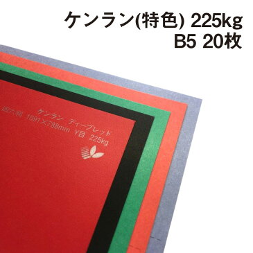 【お買い物マラソンポイント10倍】厚紙カラーペーパー ケンラン(特色) 225kg(=0.28mm) B5(182×257mm) 20枚【印刷 工作 名刺 カード 紙飛行機 ペーパークラフト アクセサリー 台紙 タグ 箱 建築模型 ジオラマ 紙模型 鉄道模型】