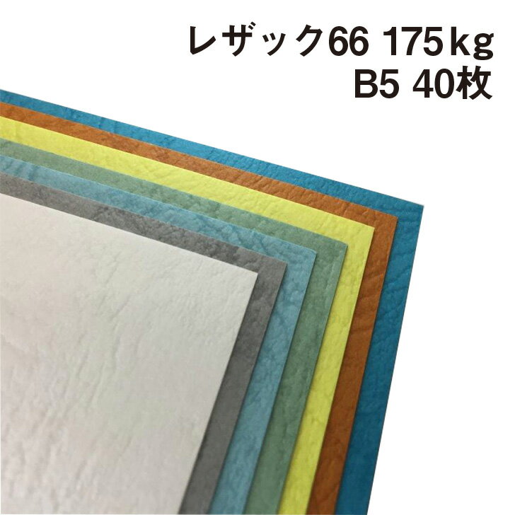 レザック66 175kg B5 40枚|全50色より1色選択 カーフ風 革柄 皮のようなテクスチャー エンボス 凸凹 レザックシリーズ