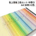 色上質紙 2色セット 中厚口 A4 50枚×2色|全32色より2色選択 カラーペーパー 表紙 目次 見返し プログラム カタログ チケット