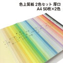 色上質紙 2色セット 厚口 A4 50枚×2色 全32色 カラーペーパー 表紙 目次 見返し プログラム カタログ チケット