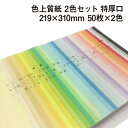 色上質紙 2色セット 特厚口 A4ワイド 50枚×2色 全32色 カラーペーパー 表紙 目次 見返し プログラム カタログ チケット