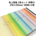 色上質紙 2色セット 特厚口 A4ワイド 100枚×2色 全32色 カラーペーパー 表紙 目次 見返し プログラム カタログ チケット