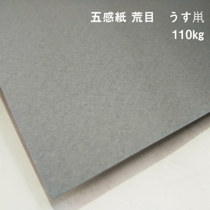 【紙の見本帳ノート_p.68】五感紙 荒目 うす鼡 110kg(≒0.17mm) A4(210×297mm) 20枚