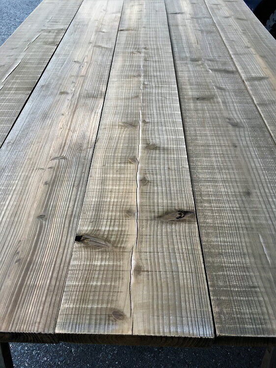 【送料無料!!】2枚セット 長さ1.95メートル厚み34ミリ程度幅21センチ程度【板】【木材】【古材風】【ビンテージウッド】国産材　杉無垢板 鉄媒染材のサムネイル