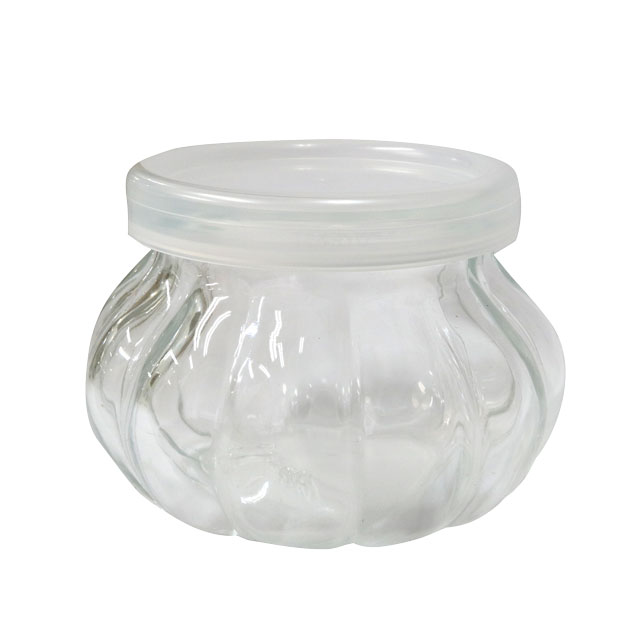 121635 ガラスのカボチャ フタ付 1個