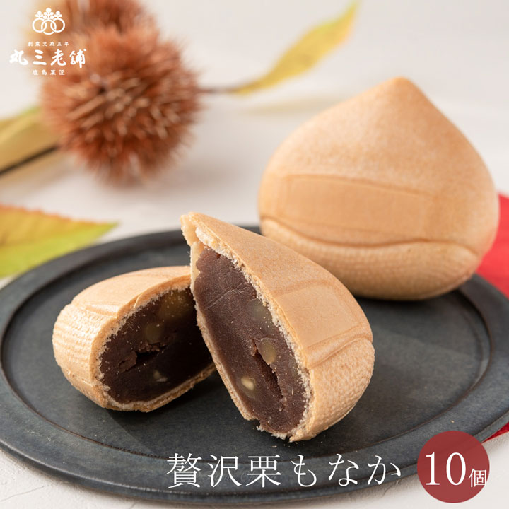 丸三老舗 贅沢栗もなか 10個入 1箱 ≪専用箱≫ [ 和菓子 個包装 栗最中 あんこ 内祝い お祝 ...