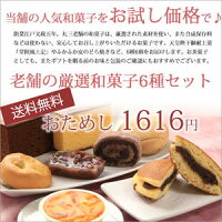 創業194年老舗の厳選和菓子6種セット【送料込】お試しラッピング父の日お誕生日プチギフト和菓子ギフト【SMTB】【RCP】【0501_free_f】