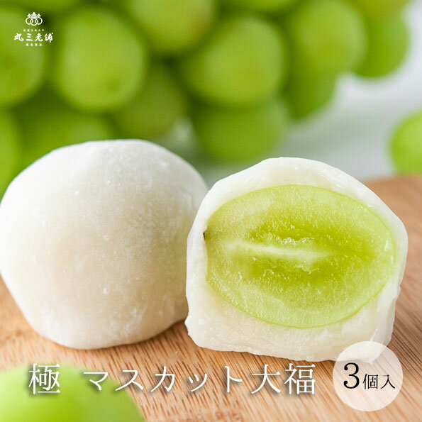 フルーツ大福 丸三老舗 極（きわみ）マスカット大福 3個入り 1箱 ≪専用箱入≫ 母の日 和菓子 フルーツ大福 シャインマスカット ギフト お祝い 内祝い お返し 高級 スイーツ お取り寄せ ラッピング お誕生日 手土産