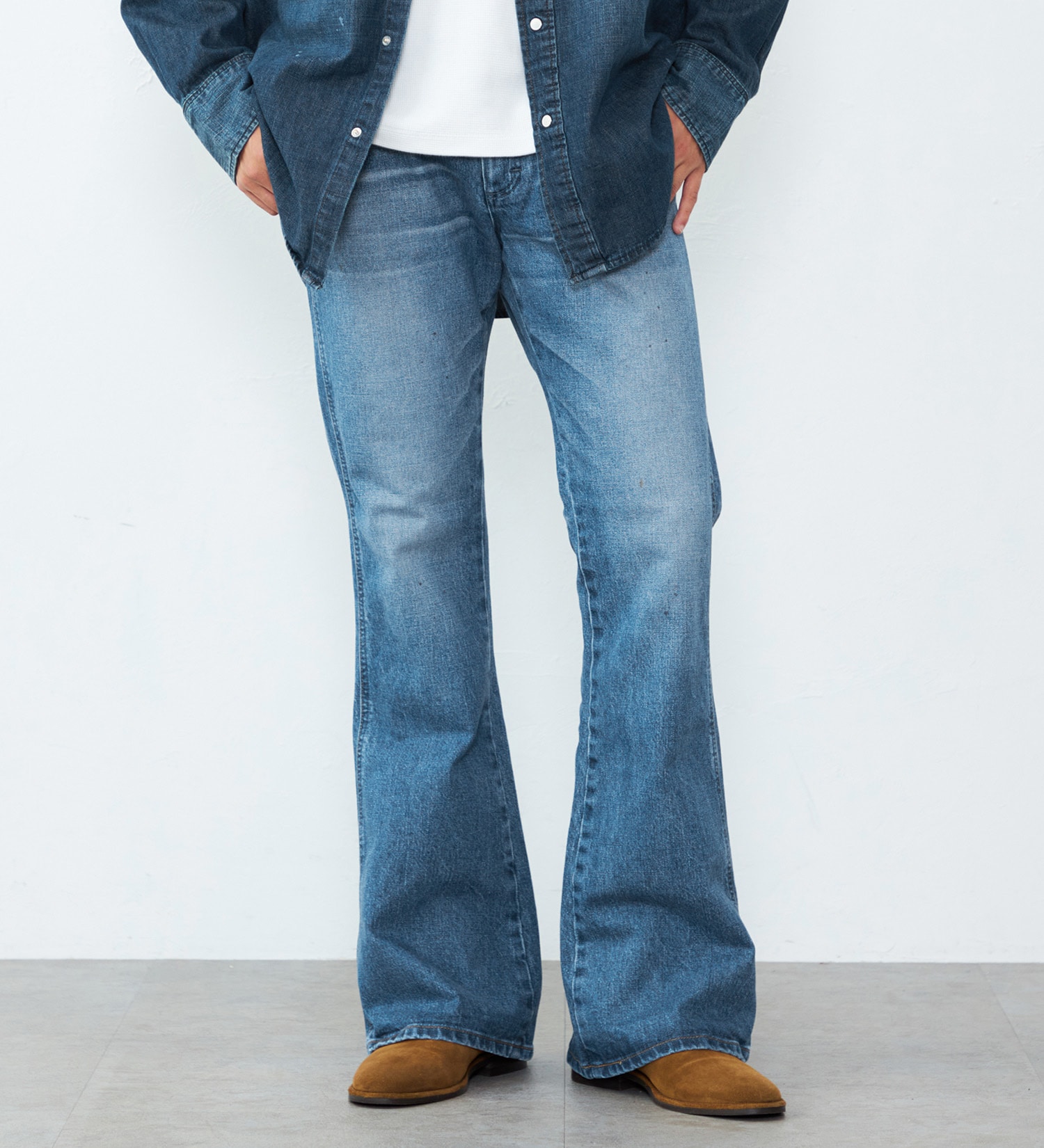 乐天商城 - ラングラー WM1865-546 /中色ブルー スソ上げ無料/ジーンズ/ラングラー/メンズ/wrangler/ベルボトム