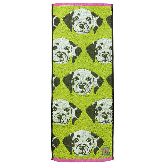 ワンダフルピース ラブアイズ_ダルメシアン フェイスタオル スキニータオル 約30×80cm