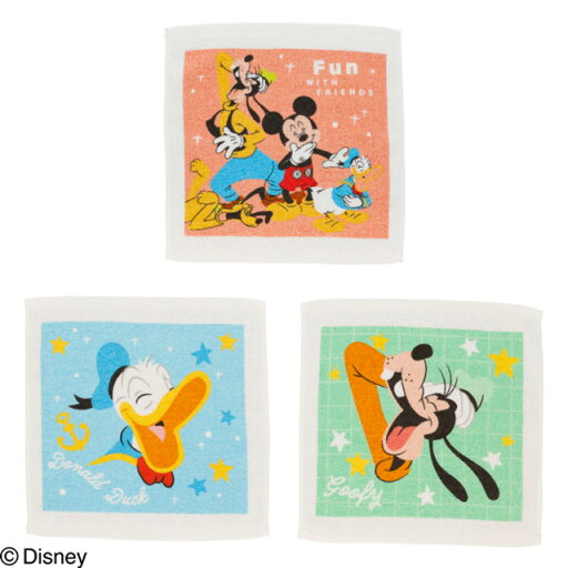 Disney ディズニー エンジョイスマイル ハンドタオル3枚組 Disney ディズニー エンジョイスマイル ハンドタオル3枚組