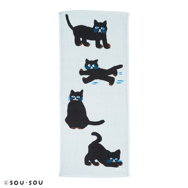 SOU・SOU ねこ ガーゼフェイスタオルのサムネイル