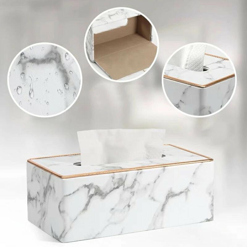 【500円クーポン】ティッシュケース 大理石 ティッシュボックス ボックスティッシュ ボックス ケース マーブル調 大理石柄 金縁 詰め替え ティッシュボックス ソフトパック おしゃれ リビング ティシュ 収納 コンパクト シンプル ホワイト ブラック モノトーン [2]