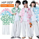 花柄 半袖シャツ カジュアルTシャツ キッズ ダンス衣装 セットアップ 女の子 男の子 ホワイト ロングパンツ Tシャツ ファッション 普段着 通学着 運動着 ...