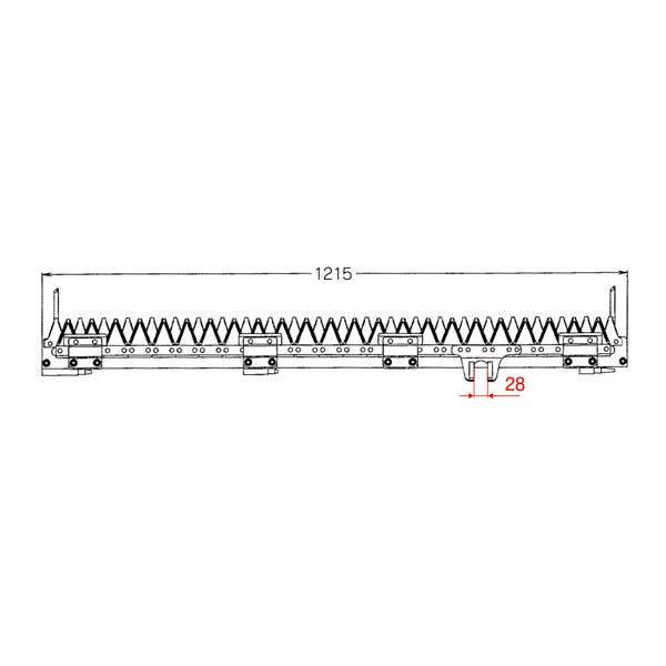 クボタ コンバイン刈刃 R1-22, R1-24, R1-30, R1-241, R1-261, R1-301, SR-25, SR-30, SR-265, SR-315, RC-241, RC-261, RC-301 用 1台分セット (品番6121) [ナシモト工業製]