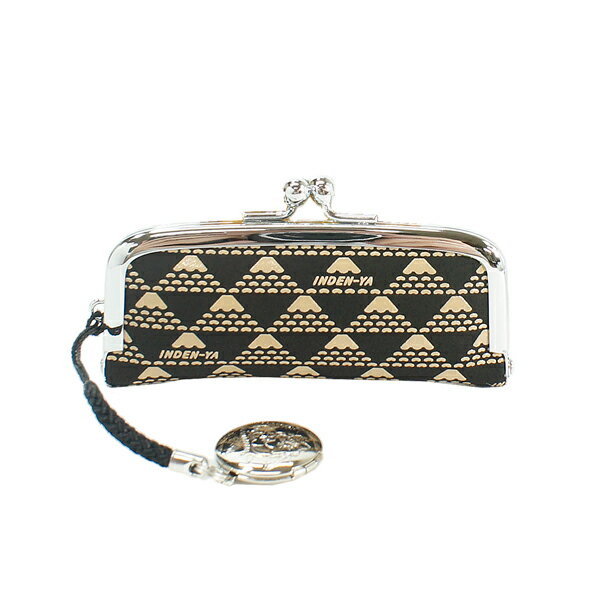 印伝 【甲州印伝 印傳屋 上原勇七】印鑑ケース 印鑑入れ 朱肉付き 敬老の日【たかね 2806 富士山の柄 黒地×白漆】 男性用 メンズ 女性用 レディース 鹿...