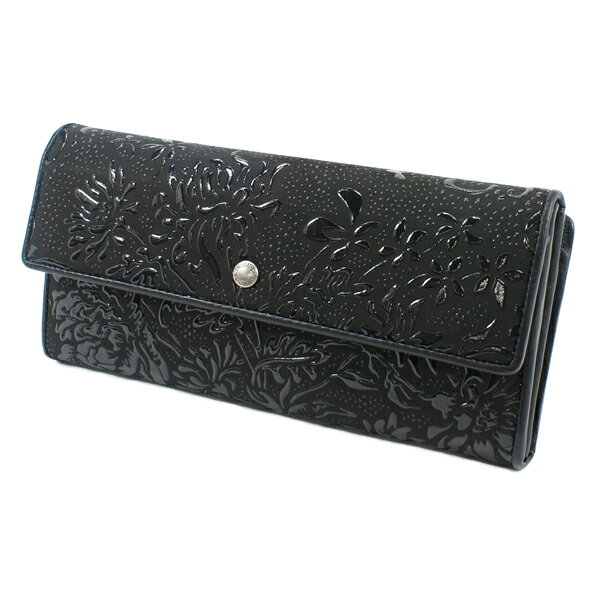 印伝 【甲州印伝 印傳屋 上原勇七】財布 束入れ 長財布 長サイフ【カトワ 8625】 女性用 レディース 鹿革 本革 レザー 大容量 カード入れが多い 花柄 ブランド 春ギフト 縁起 春財布 贈り物 【YM02】