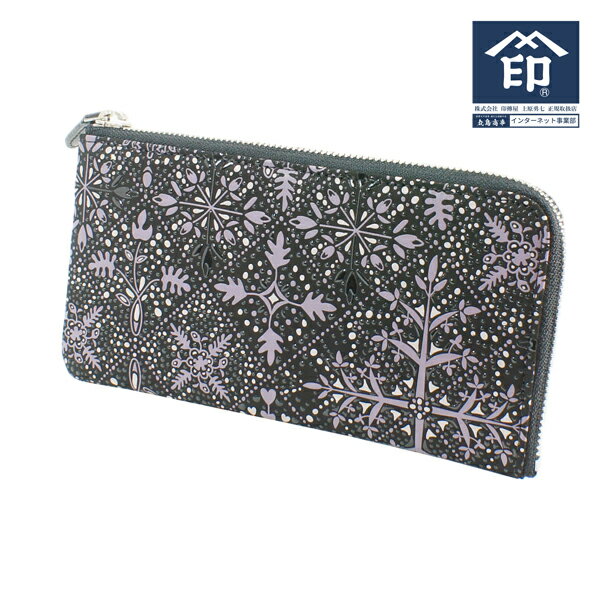 樂天商城 - 印伝 【甲州印伝 印傳屋 上原勇七】財布 長財布 束入れ 母の日【シアソム 9024】 女性用 レディース 鹿革 本革 レザー 花柄 ブランド 夏ギフト 母の日 贈り物 【YM02】
