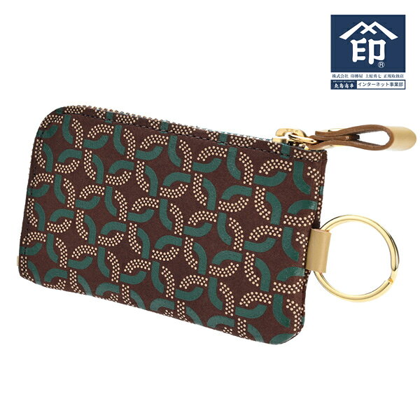 印伝 【甲州印伝 印傳屋 上原勇七】 1001 財布 小銭入れ 小物入れ【8101 リングレット RINGLET】 女性用 レディース 鹿革 本革 レザー シンプル 角繋ぎ 繋ぎ輪違いブランド 春ギフト 母の日 贈り物 【YM01】