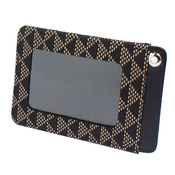 印伝 【甲州印伝 印傳屋 上原勇七】パスケース 定期入れ icカードケース【2525 波うろこ 黒地×白漆】 男性用 メンズ 鹿革 本革 レザー 和柄 ブランド クリスマス 贈り物 【YM02】